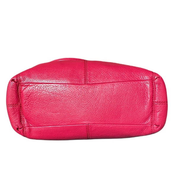 COACH LEXY Pink Oxblood Pebbled Leather Shoulder Tote Like Butter Soft 14x11x5D - Picture 6 of 16